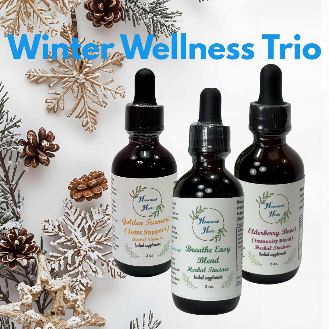 Winter Wellness Herbal Tincture Set – Golden Turmeric, Elderberry Boost & Breathe Easy