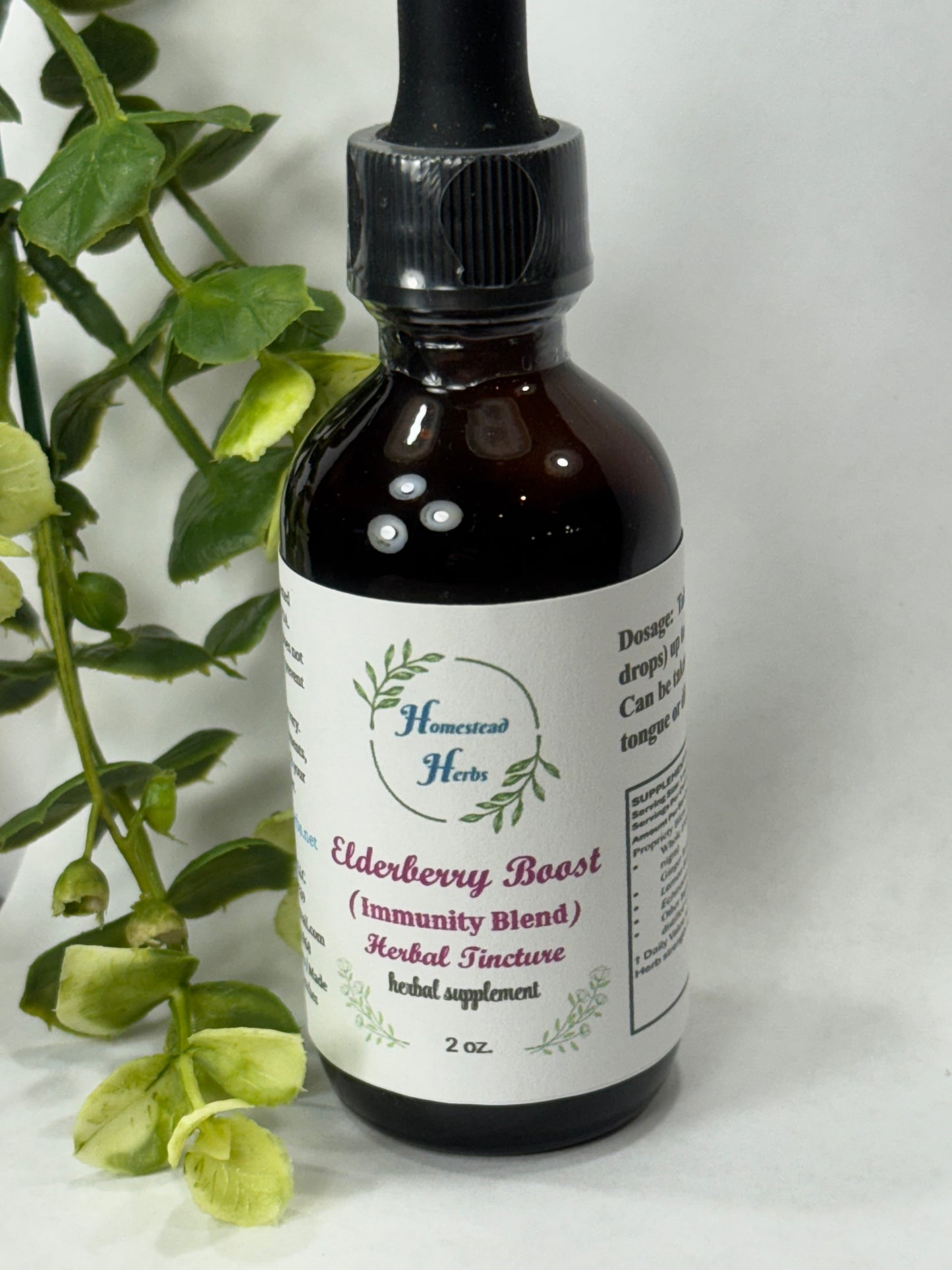 Elderberry Immunity Blend herbal tincture with elderberries, echinacea, ginger, and lemon balm – traditionally used to support immune health