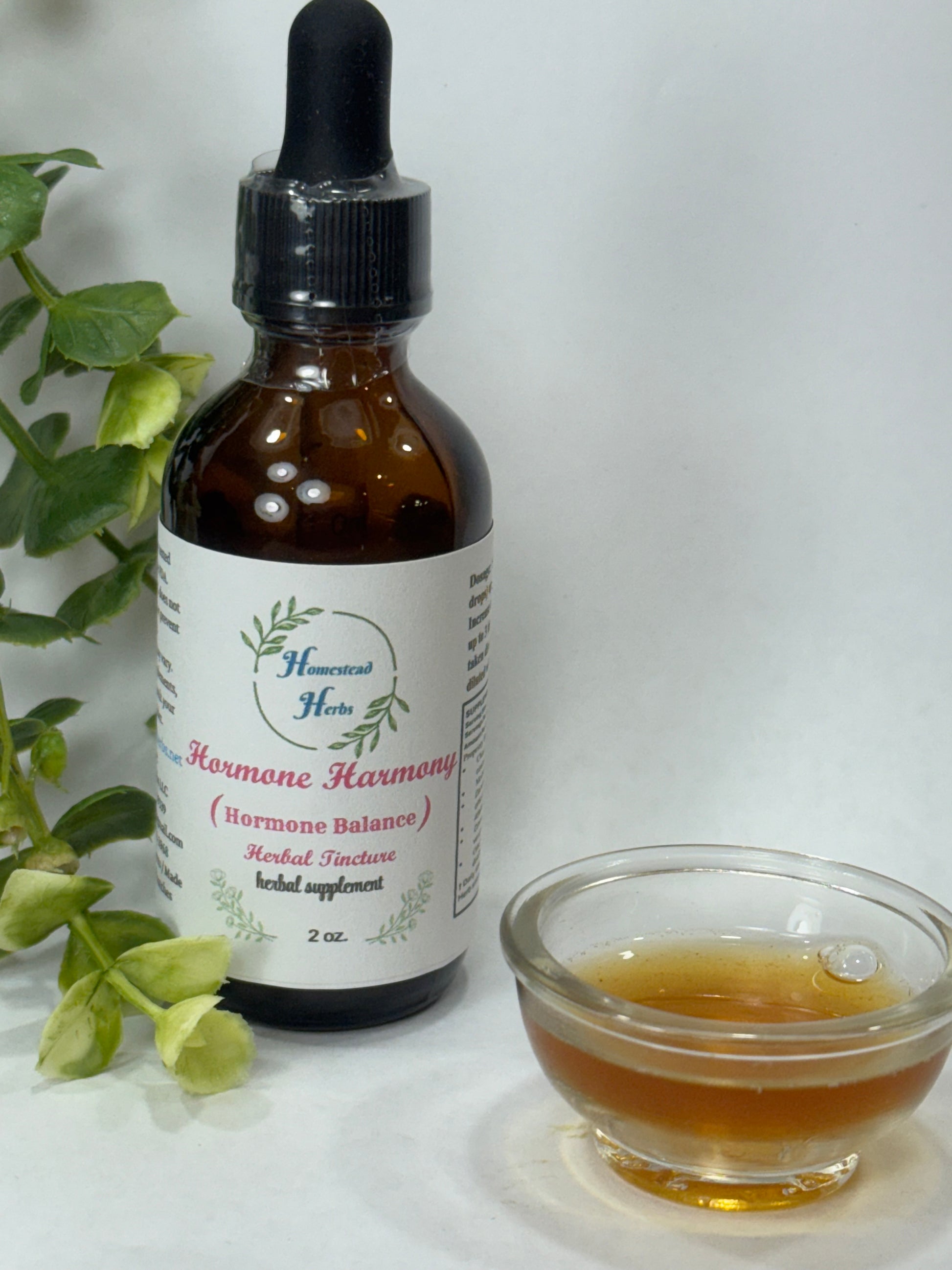 Ingredients in Hormone Harmony tincture: chaste tree berries, motherwort, dandelion root