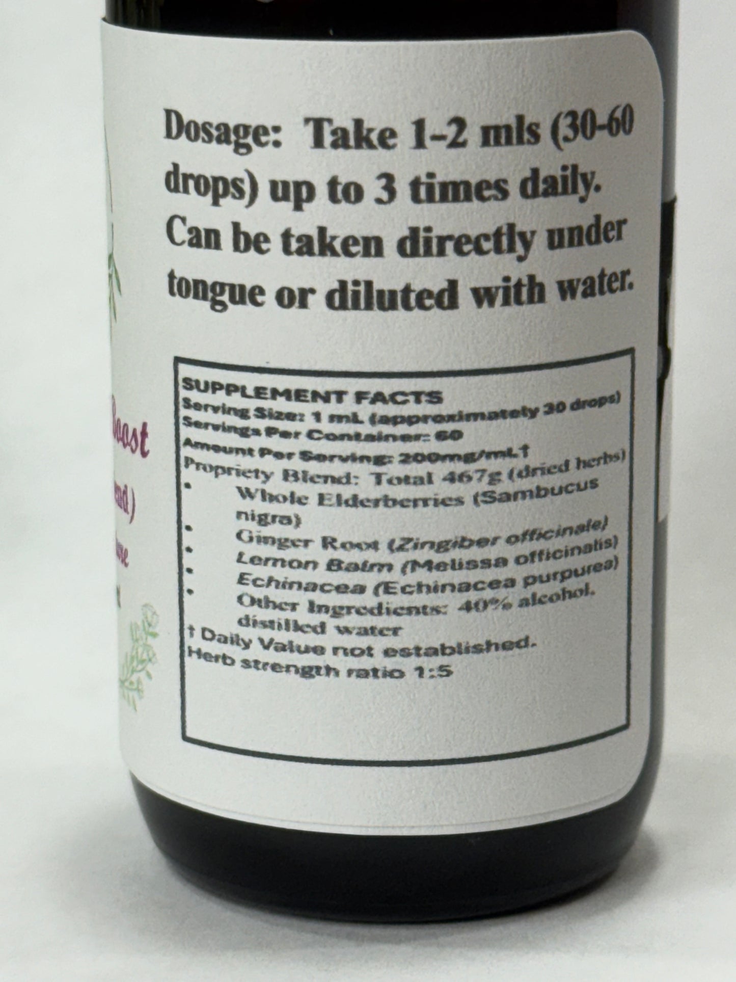 Elderberry and echinacea extract – handcrafted tincture for traditional immune support